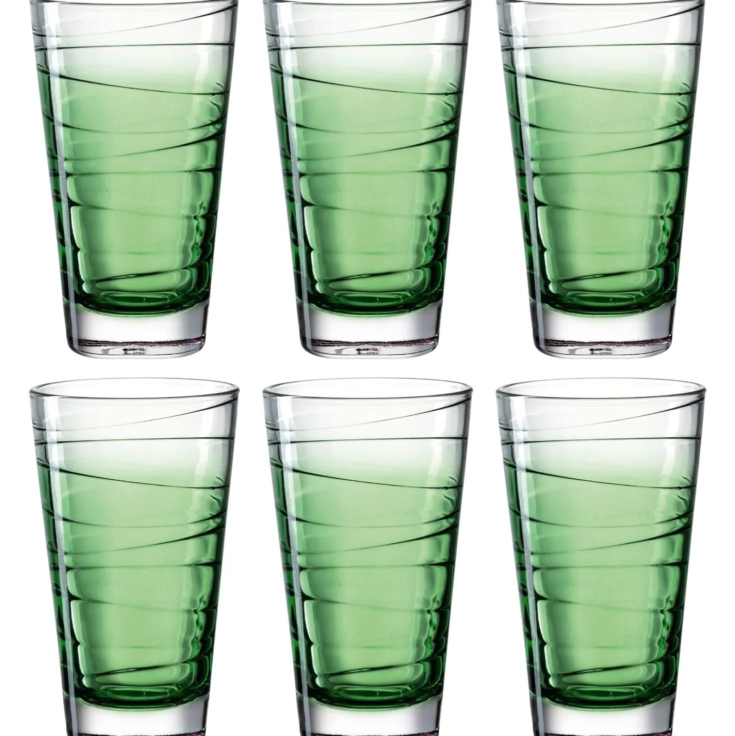 Trinkglas VARIO STRUTTURA 280 ml grün 6er-Set