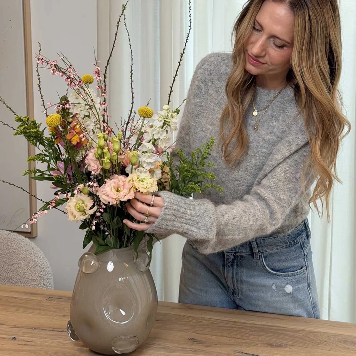 Vase HAZEL 25 cm beige