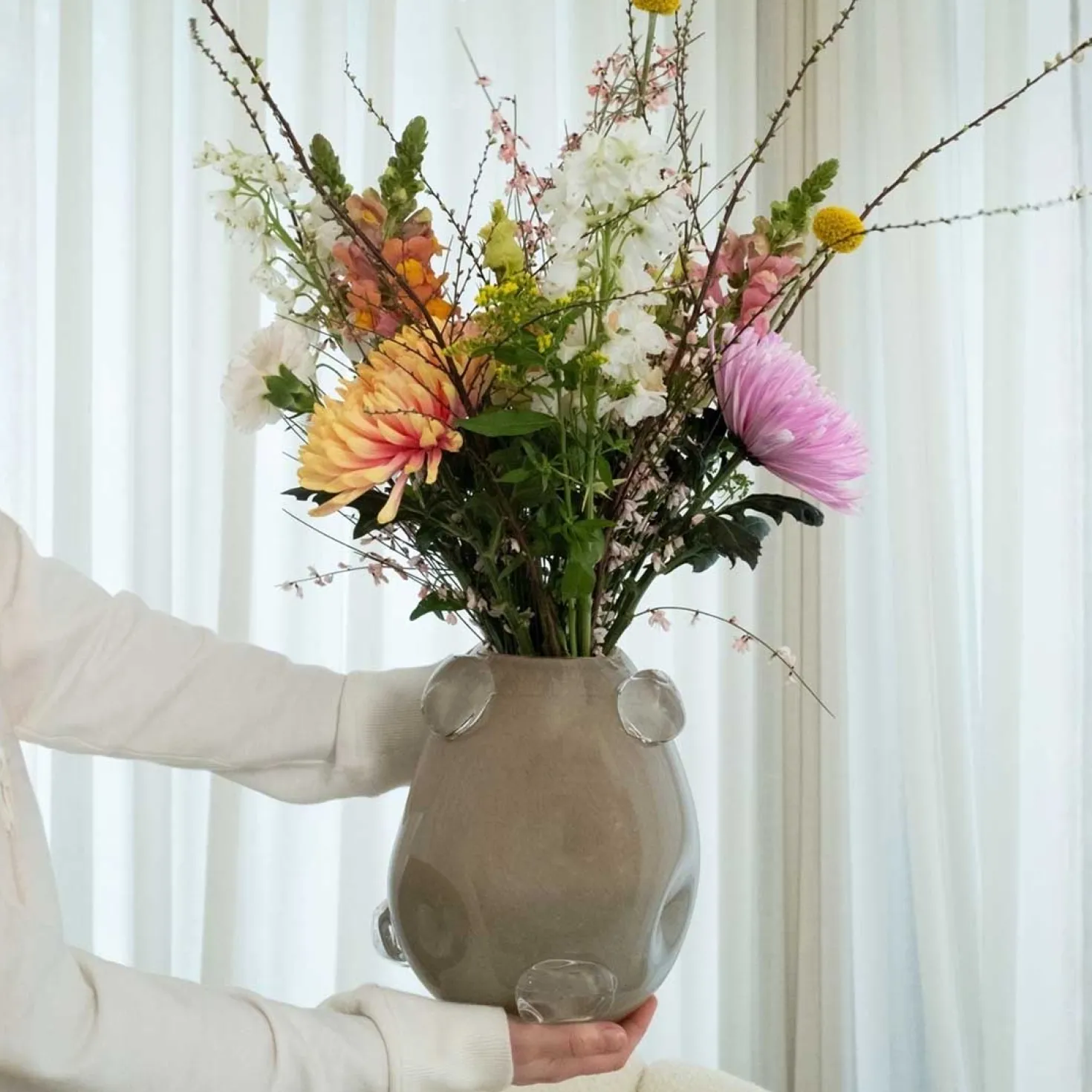 Vase HAZEL 25 cm beige