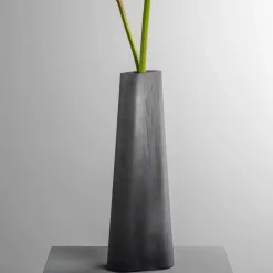 Vase TURNO 34 cm grau satiniert