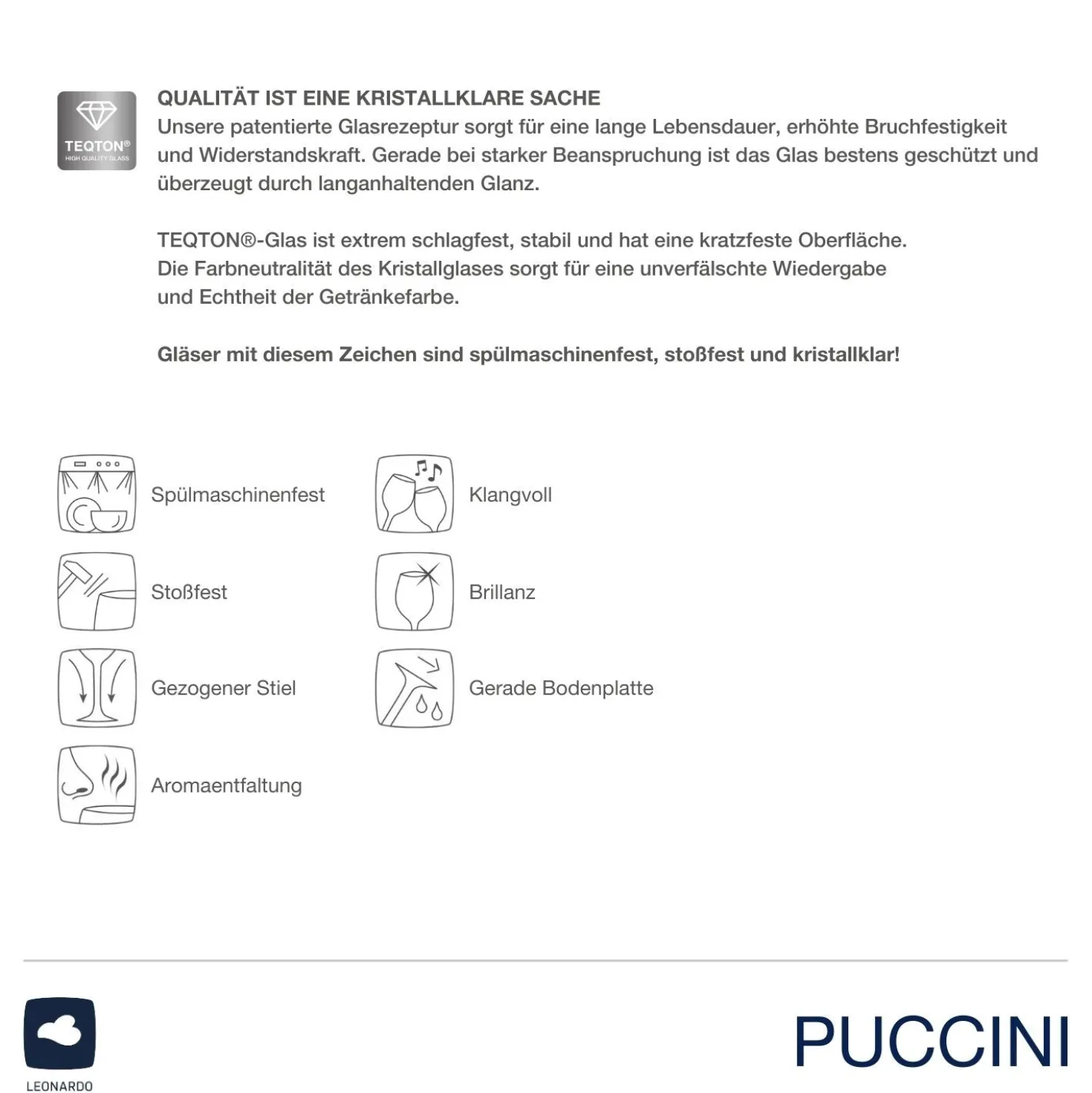 Weißweinglas PUCCINI 560 ml 6er-Set + Poliertuch