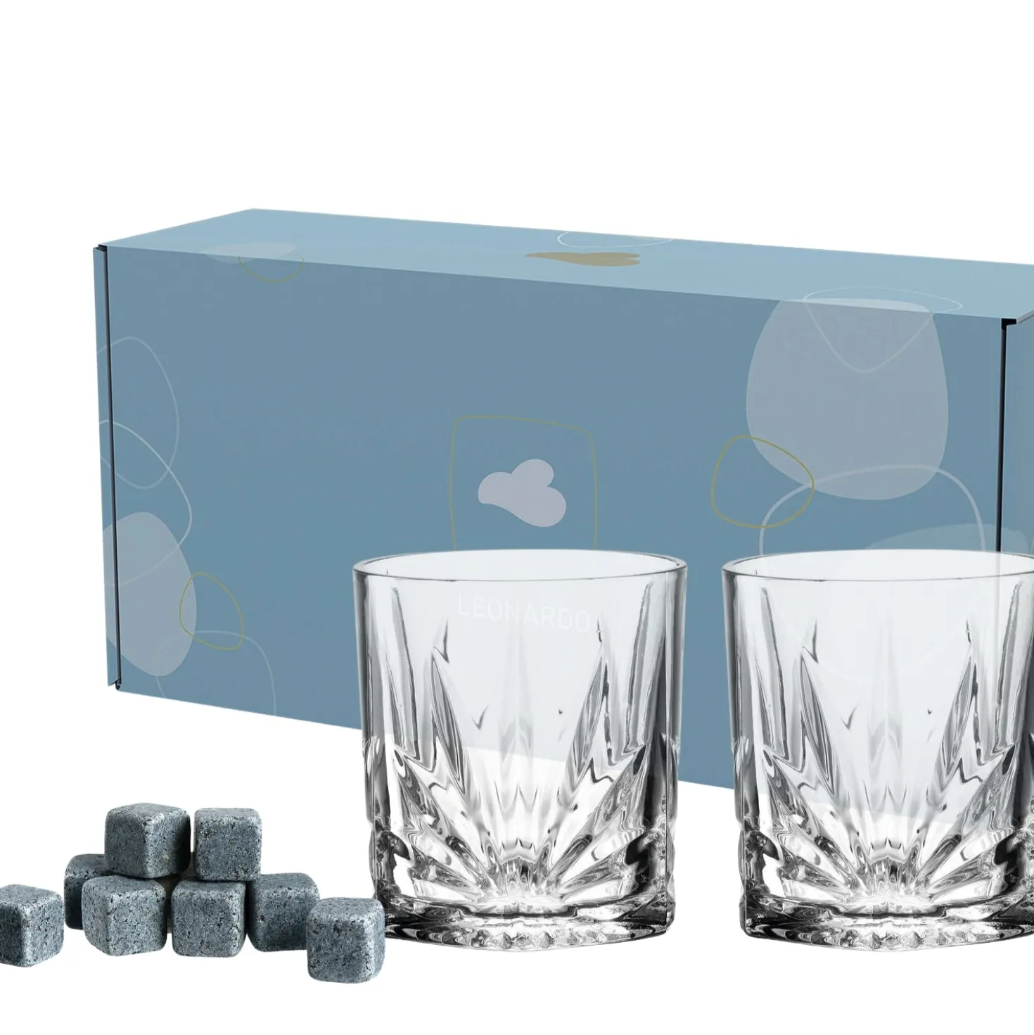 Whiskybecher DOF CAPRI 330 ml 2er-Set mit 8 Kühlsteinen